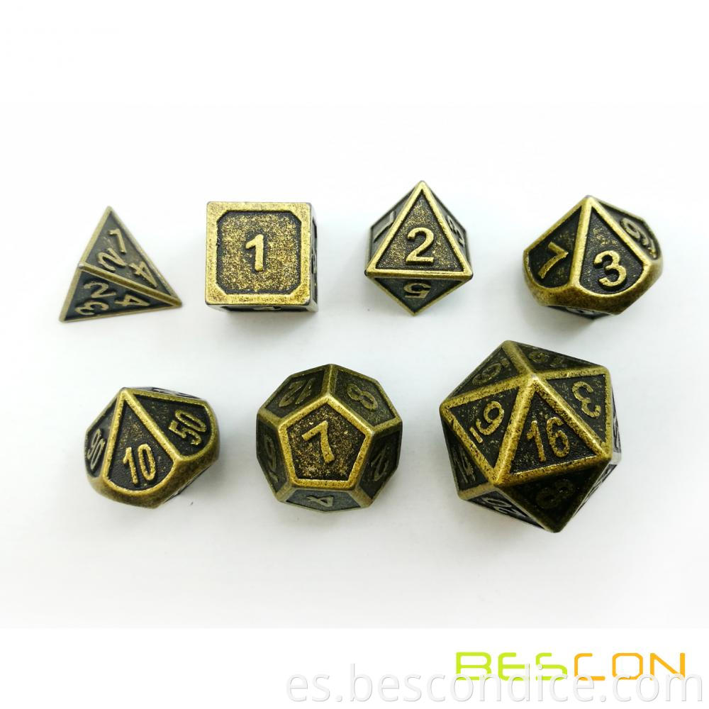 Ancient Brass Metal Polyhedral Rpg Dice